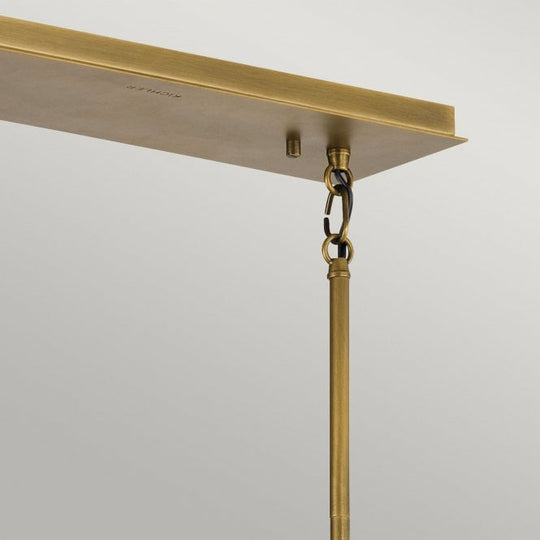 Linara 5 Light Linear Chandelier  Black & Natural Brass