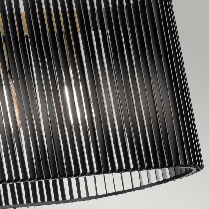 Linara 5 Light Linear Chandelier  Black & Natural Brass