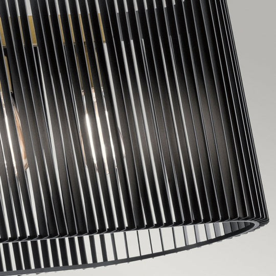 Linara 5 Light Linear Chandelier  Black & Natural Brass