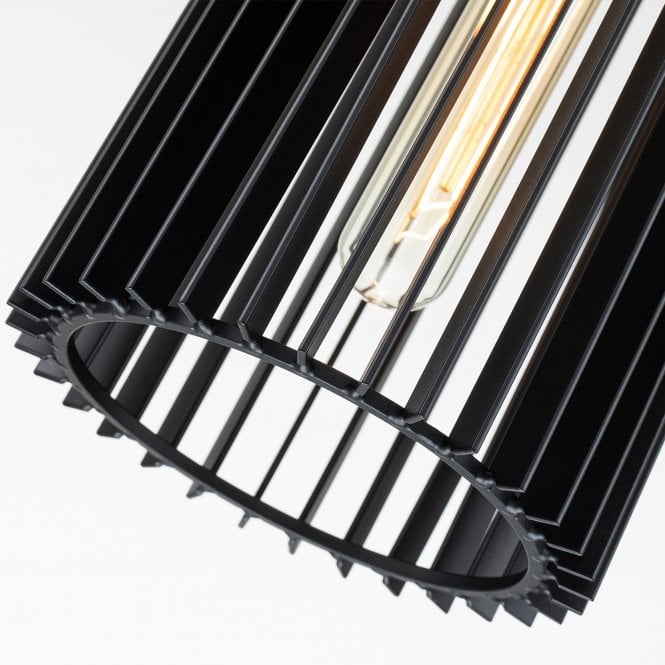 Linara 1 Light Pendant  Black & Natural Brass