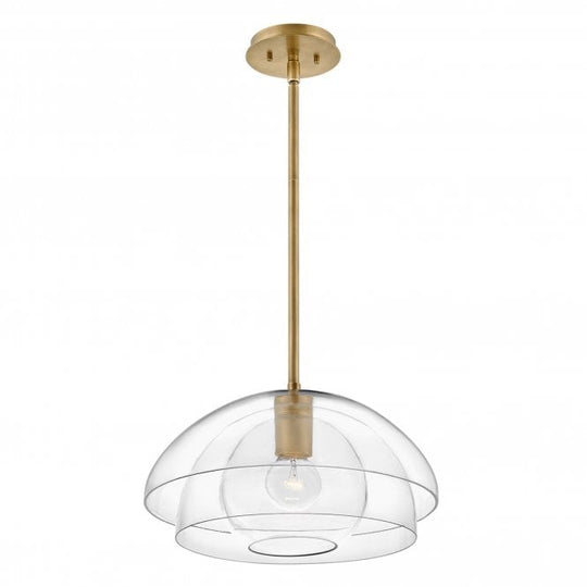 Lotus 1 Light Pendant / Semi-flush Heritage Brass
