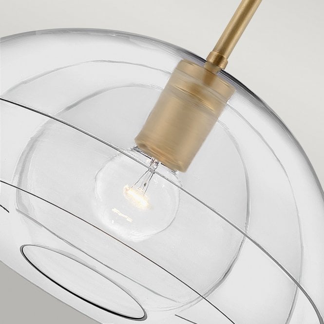 Lotus 1 Light Pendant / Semi-flush Heritage Brass