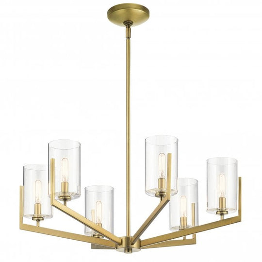 Nye 6 Light Chandelier   Brushed Natural Brass