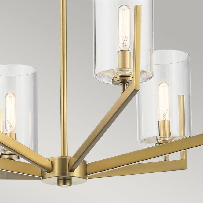 Nye 6 Light Chandelier   Brushed Natural Brass