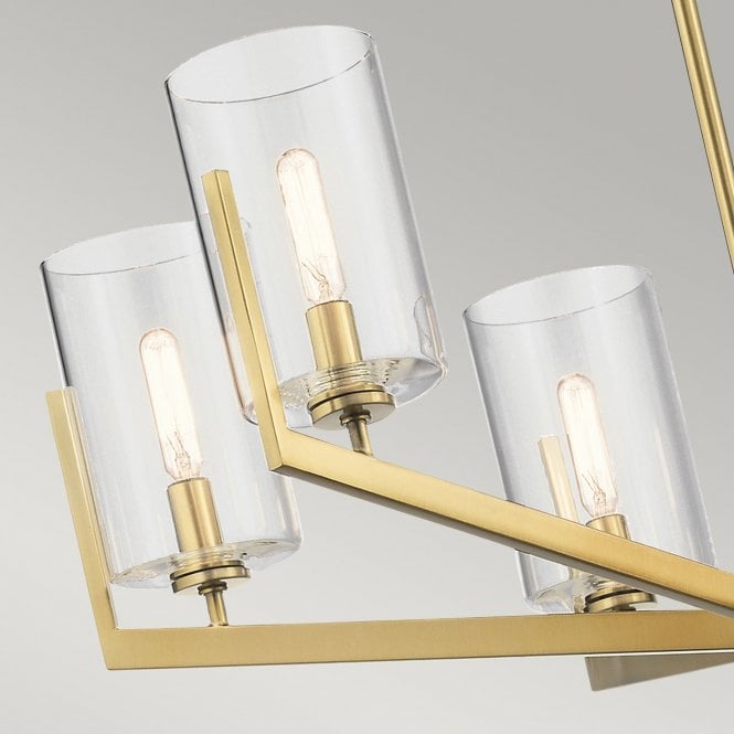 Nye 6 Light Chandelier   Brushed Natural Brass