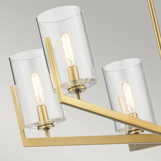 Nye 6 Light Chandelier   Brushed Natural Brass