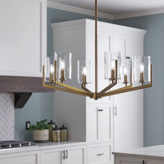 Nye 6 Light Chandelier   Brushed Natural Brass