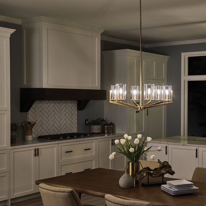 Nye 6 Light Chandelier   Brushed Natural Brass