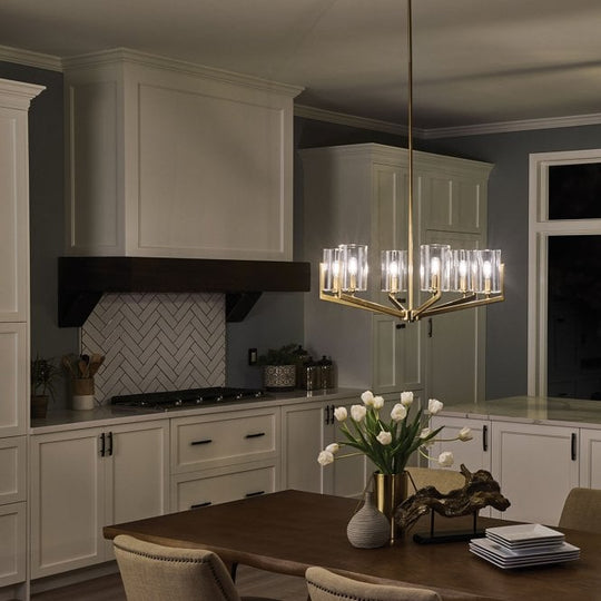 Nye 6 Light Chandelier   Brushed Natural Brass