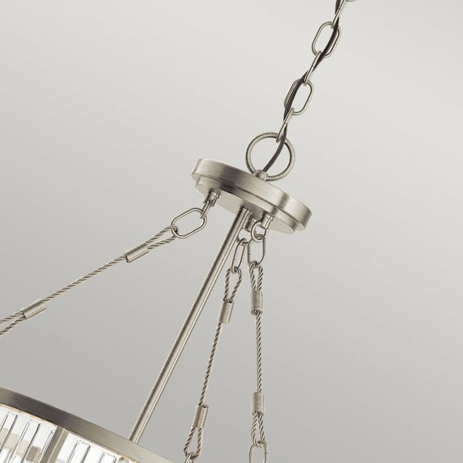 Roux 3 Light Pendant/ Semi-Flush Brushed Nickel