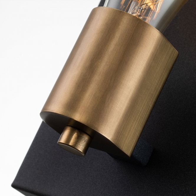 Silas  1 Light Wall Light  Aged Zinc & Heritage Brass