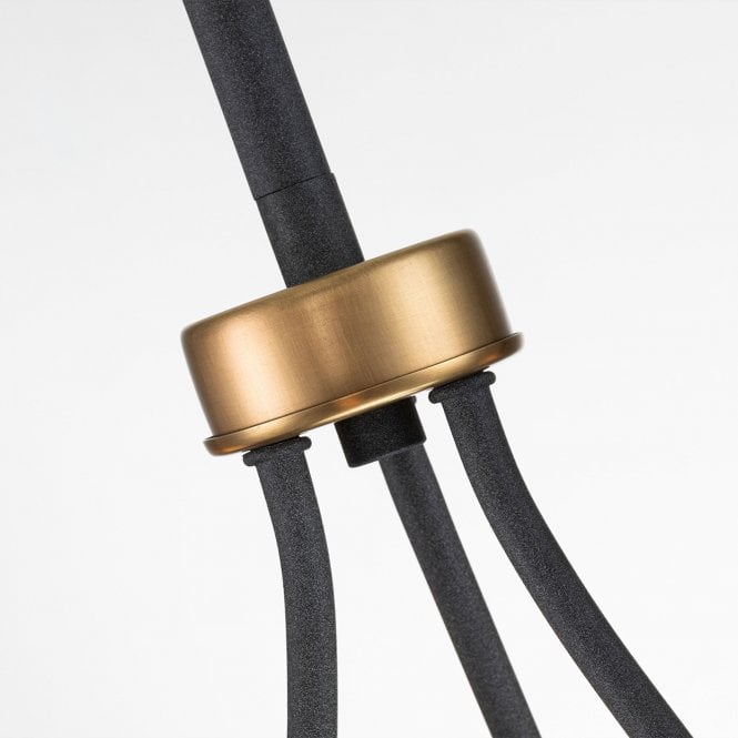 Silas  3 Light Pendant/ Semi-Flush Aged Zinc & Heritage Brass