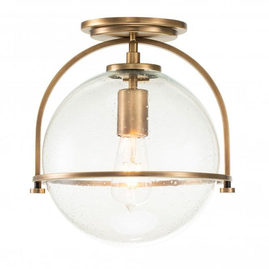 Somerset 1 Light Flush Mount  Heritage Brass