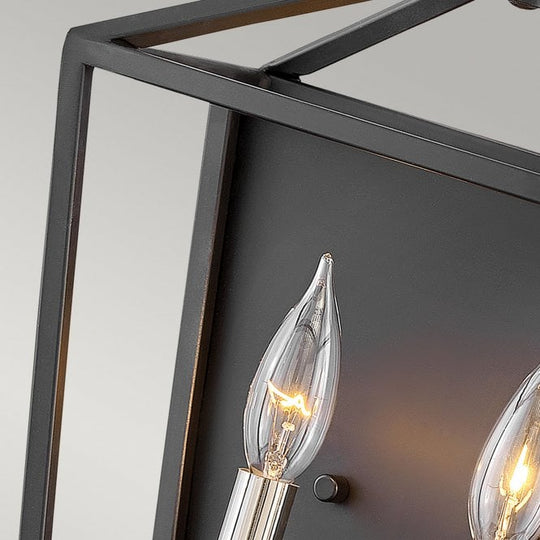 Stinson 2 Light Wall Light  Black with Polished Nickel