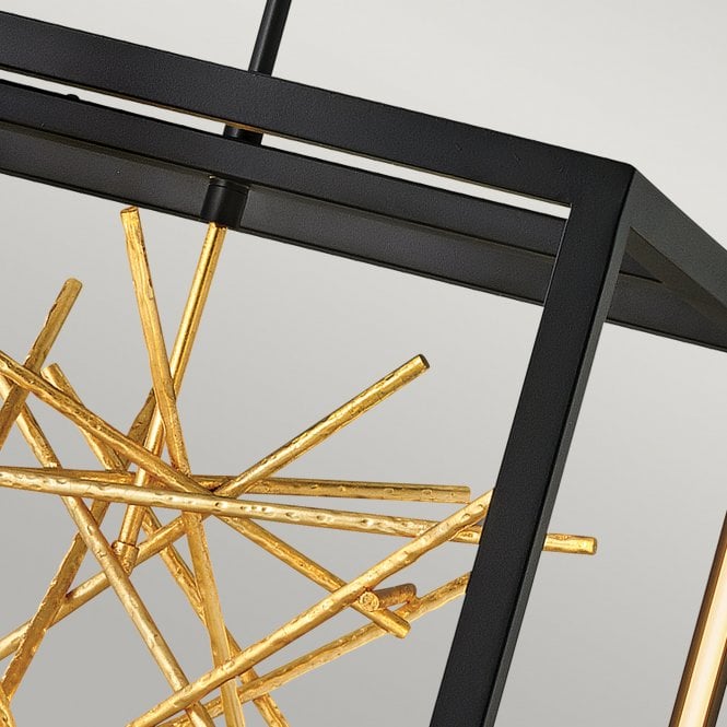 Styx LED Pendant  Black & Gilded Gold