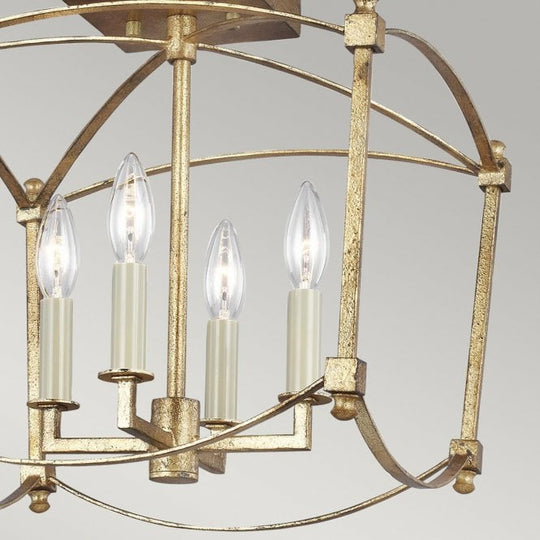 Thayer 4 Light Semi-Flush Mount Antique Gild