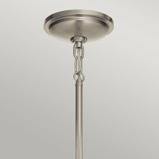 Tollis 1 Light Mini Pendant  Brushed Nickel & White