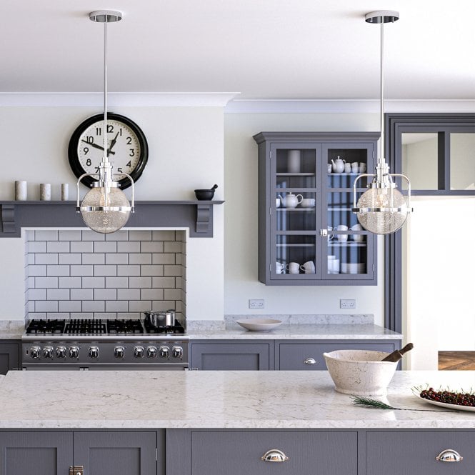 Triocent 1 Light Pendant/ Semi-Flush Polished Chrome / Nickel