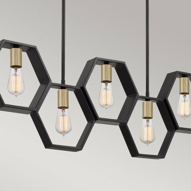 Bismarck 5 Light Linear Pendant Earth Black