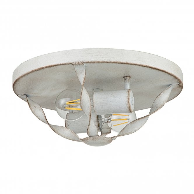 Bradbury 2 Light Flush Mount Antique White