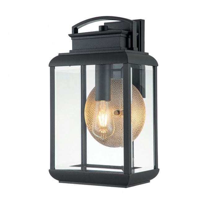 Byron 1 Light Large Wall Lantern Graphite with Pewter Reflector