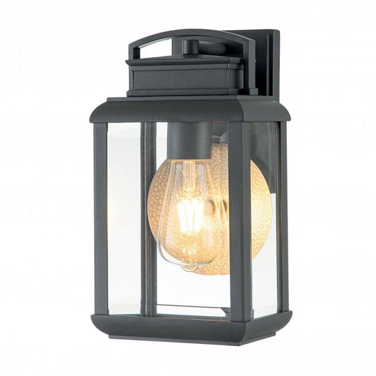 Byron 1 Light Small Wall Lantern Graphite with Pewter Reflector