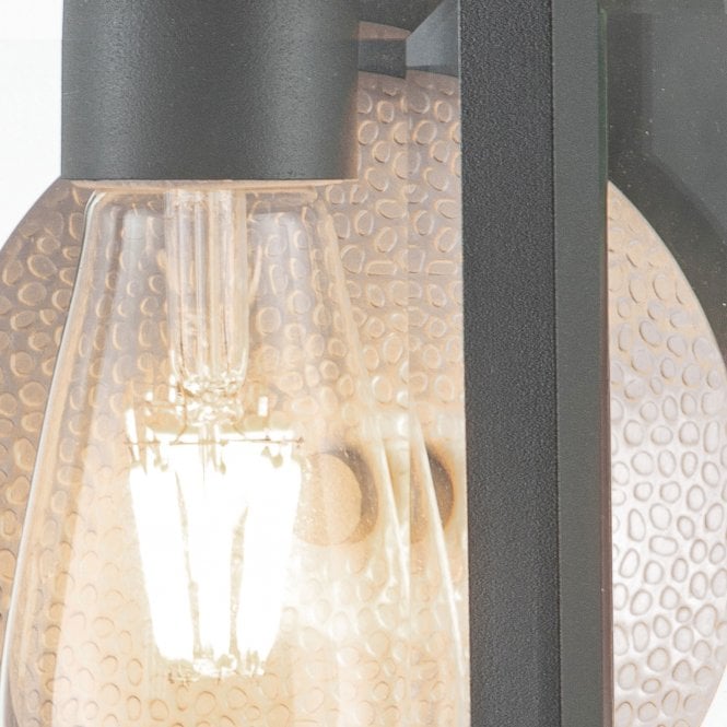 Byron 1 Light Small Wall Lantern Graphite with Pewter Reflector