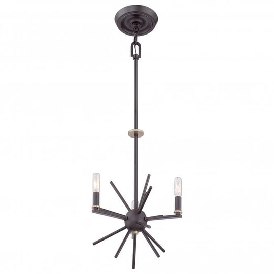 Carnegie 3 Light Chandelier Western Bronze