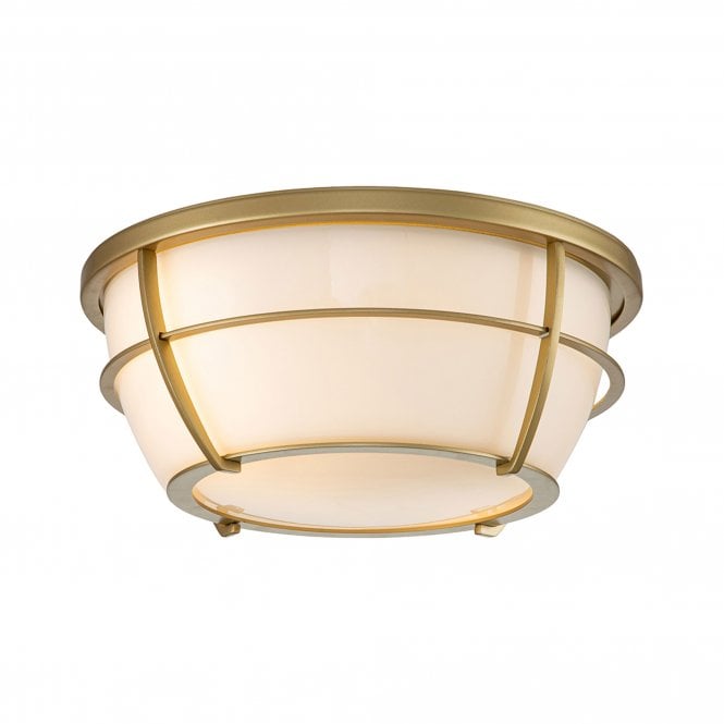 Chance 2 Light Flush Mount Painted Natural Brass