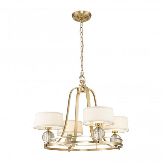 Uptown Gotham 4 Light Chandelier Brushed Brass Brushed Brass