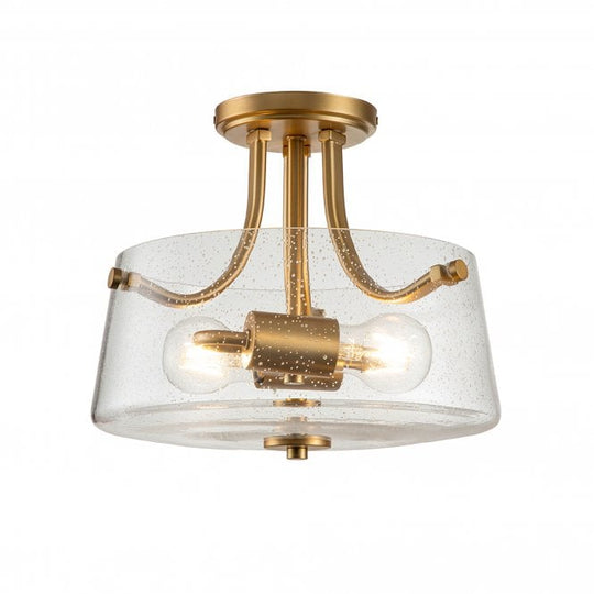 Hollister 2 Light Semi-flush Mount Brushed Brass Brushed Brass
