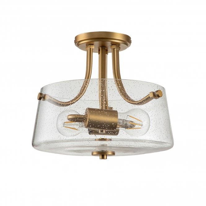 Hollister 2 Light Semi-flush Mount Brushed Brass Brushed Brass
