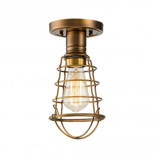 Mixon 1 Light Semi-flush Mount Weathered Brass Weathered Brass