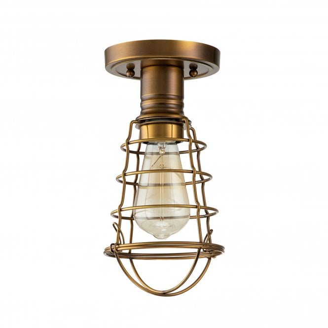 Mixon 1 Light Semi-flush Mount Weathered Brass Weathered Brass