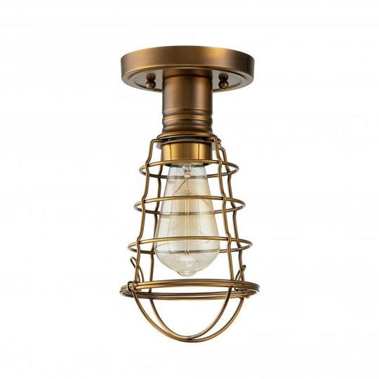 Mixon 1 Light Semi-flush Mount Weathered Brass Weathered Brass