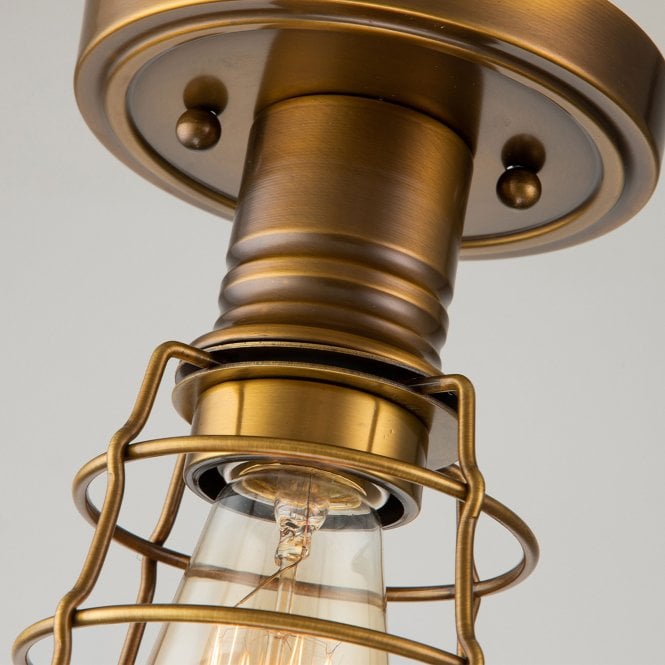 Mixon 1 Light Semi-flush Mount Weathered Brass Weathered Brass
