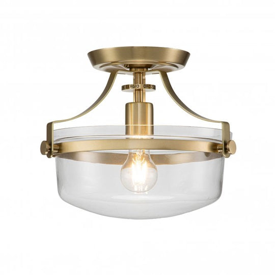 Penn Station 1 Light Semi Flush - Brushed Brass Brushed Brass Brushed Brass
