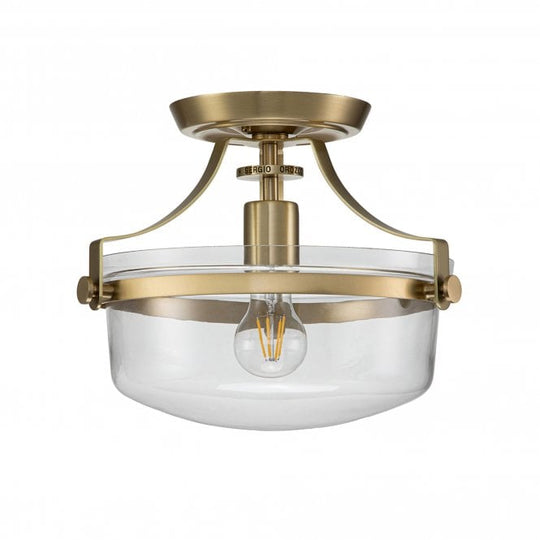 Penn Station 1 Light Semi Flush - Brushed Brass Brushed Brass Brushed Brass
