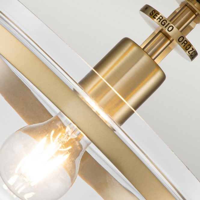 Penn Station 1 Light Semi Flush - Brushed Brass Brushed Brass Brushed Brass