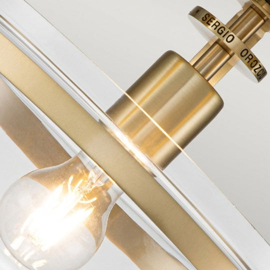 Penn Station 1 Light Semi Flush - Brushed Brass Brushed Brass Brushed Brass