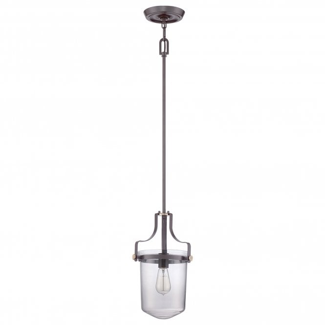 Penn Station 1 Light Mini Pendant Western Bronze Western Bronze