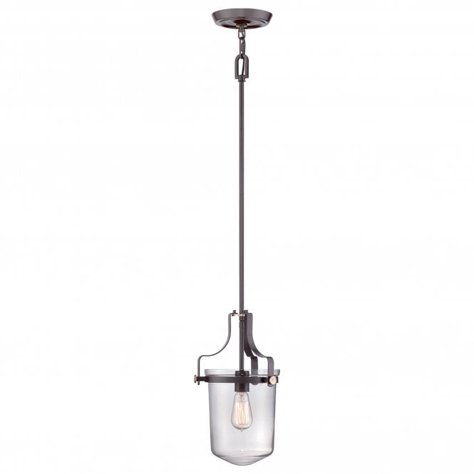 Penn Station 1 Light Mini Pendant Western Bronze Western Bronze