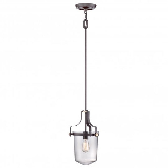 Penn Station 1 Light Mini Pendant Western Bronze Western Bronze