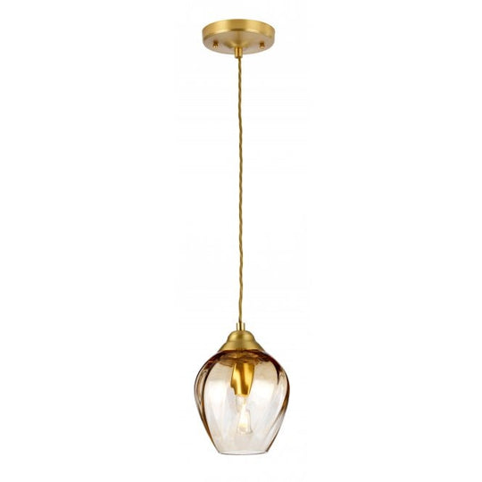 Tiber 1 Light Pendant Brushed Brass