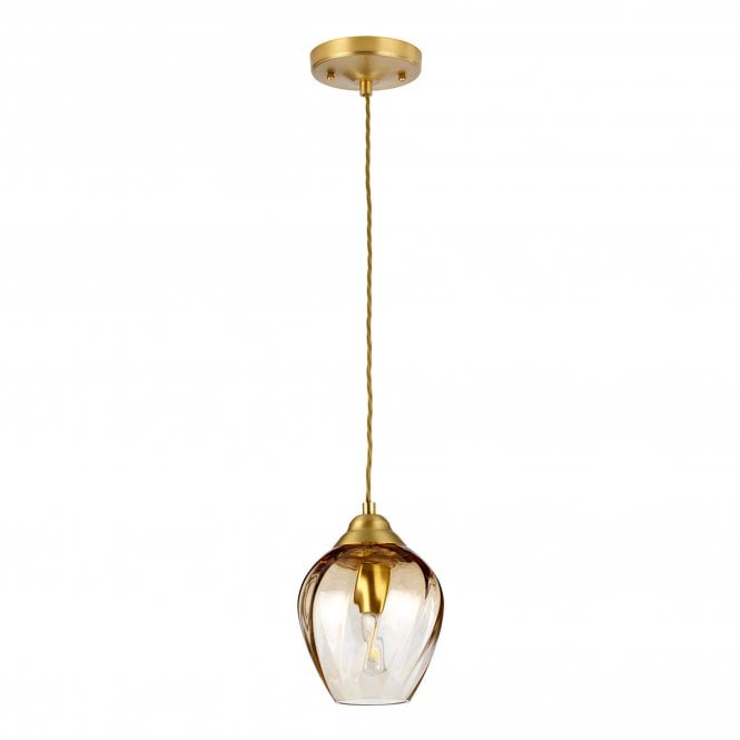 Tiber 1 Light Pendant Brushed Brass