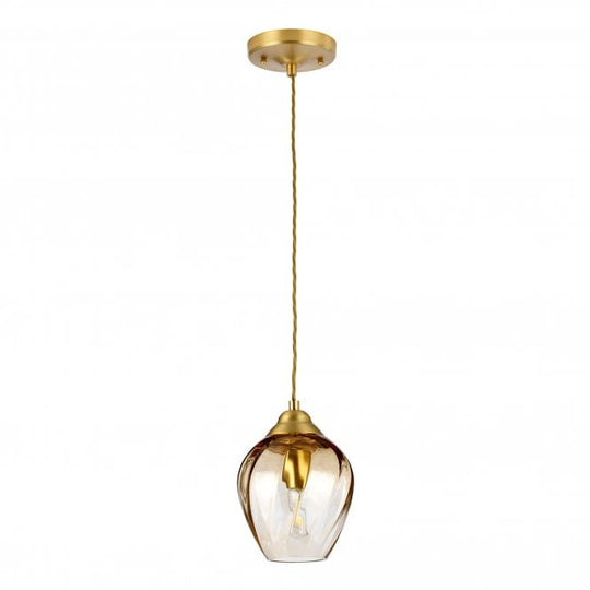 Tiber 1 Light Pendant Brushed Brass