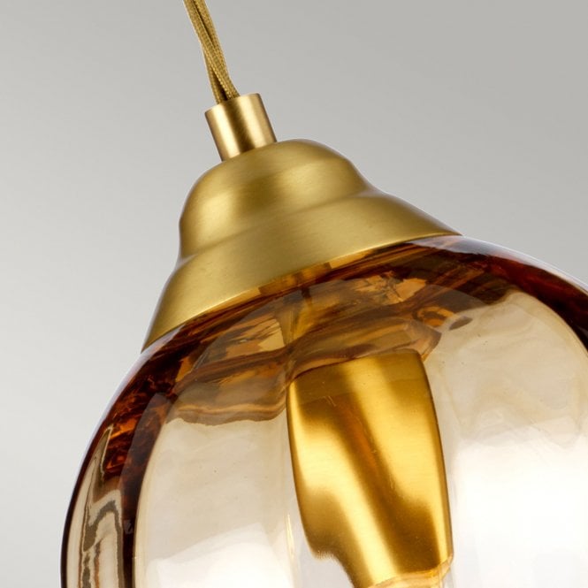 Tiber 1 Light Pendant Brushed Brass