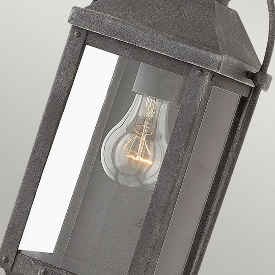 Anchorage 1 Light Outside Wall Lantern In Aged Zinc IP44