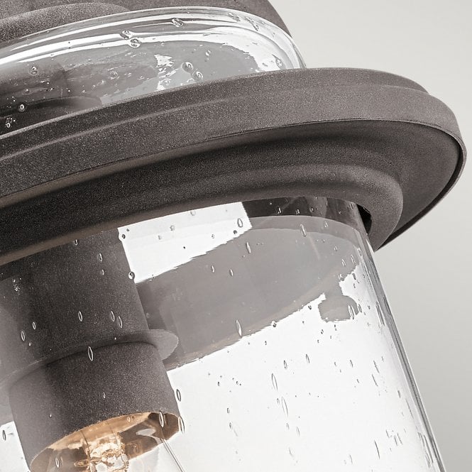 Andover 1 Large Light Outdoor Wall Lantern In Weathered Zinc IP44