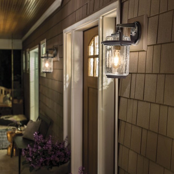 Andover 1 Medium Light Outdoor Wall Lantern In Weathered Zinc IP44